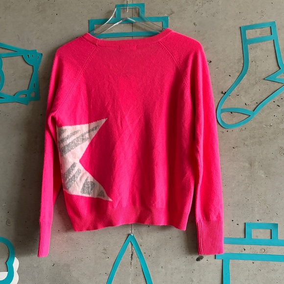 NWT Scott & Scott London 100% Mongolian Cashmere Star Zebra Print Sweater - Picture 2 of 7